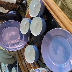 Sweet Floral Set for 4, Vintage Norataki Dish Set Japan from 1930's